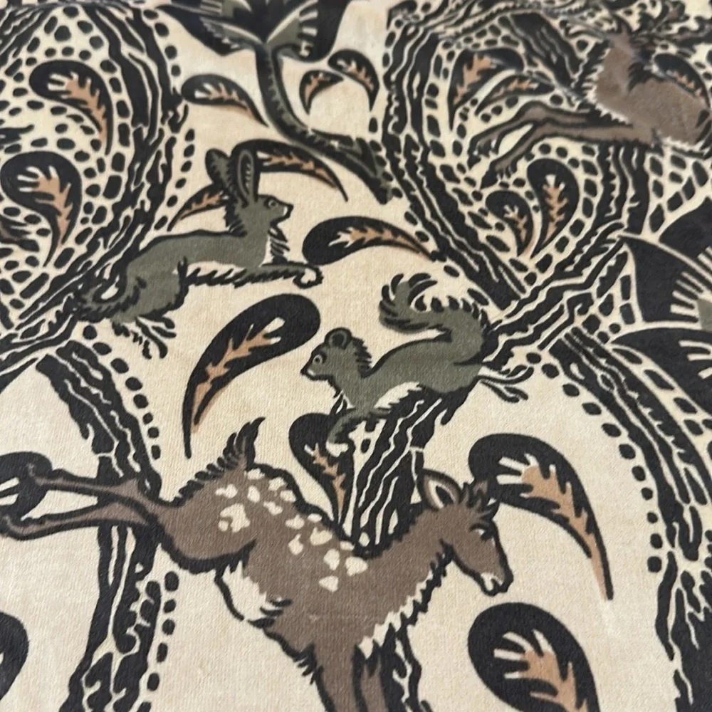 - Vervain “ aspen woods”embroidered FabricCut sample 26” X 26” Made In I…